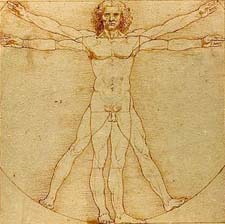 Leonardo Da Vinci drawing of human body